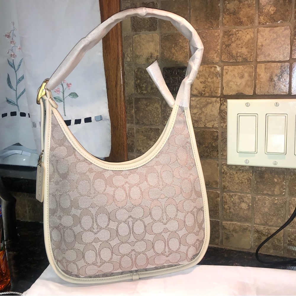 New Cream Coach Shoulder Bag